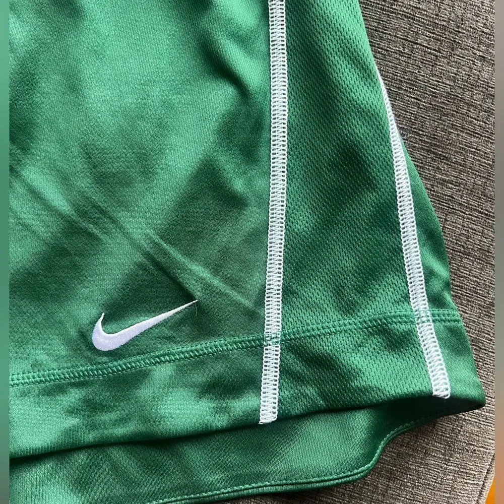 Nike Dri-Fit Womens Basketball Shorts Size XL Green White Athletic Running